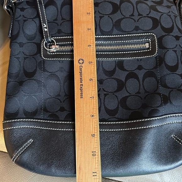 Coach Signature Canvas Handbag Black Leather Trim F04K-9362 $238 - Picture 15 of 16